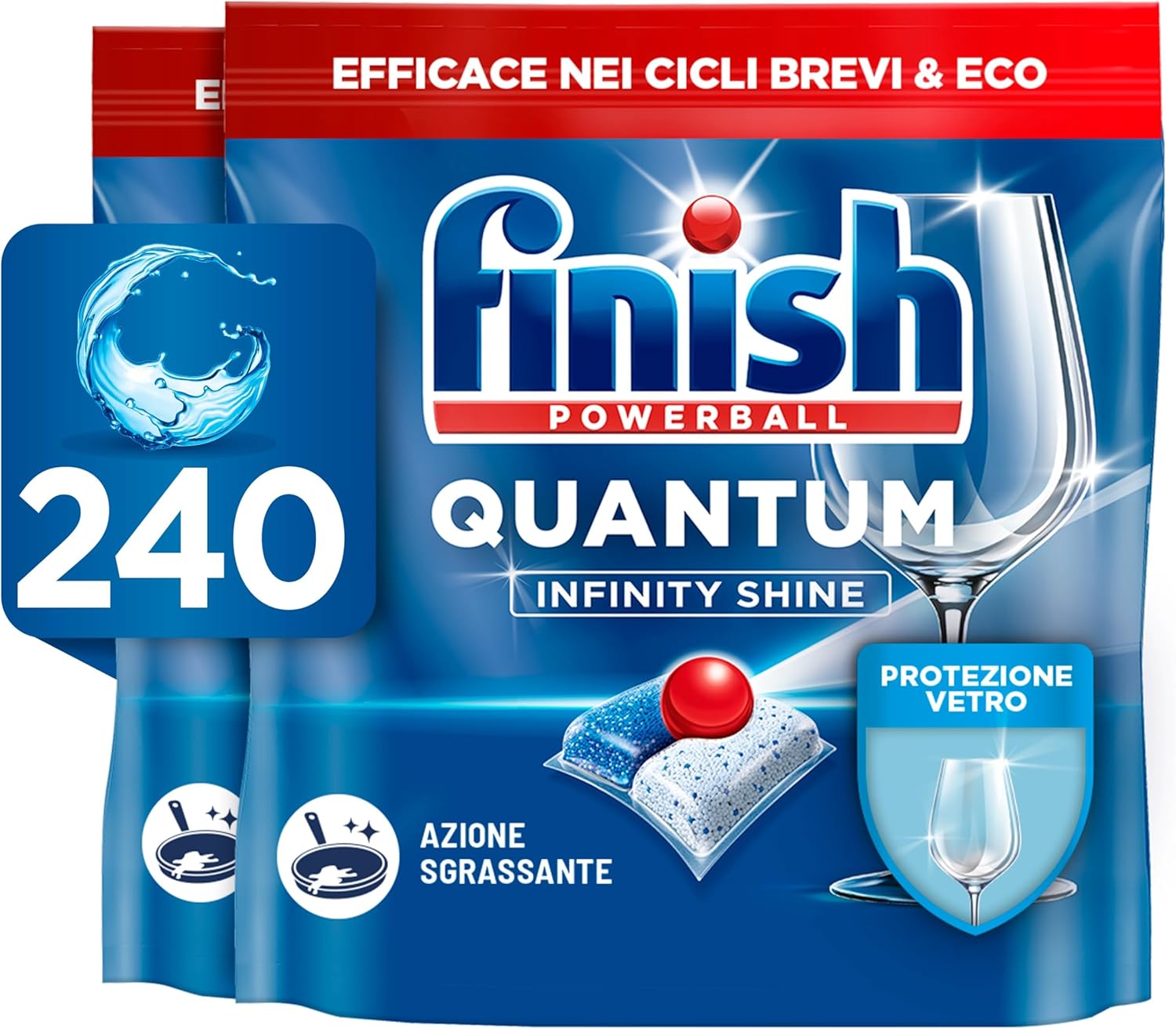 Thumbnail 6 de Finish Quantum Infinity Shine pastiglie lavastoviglie (120 capsule) per pulizia sgrassante e brillantezza