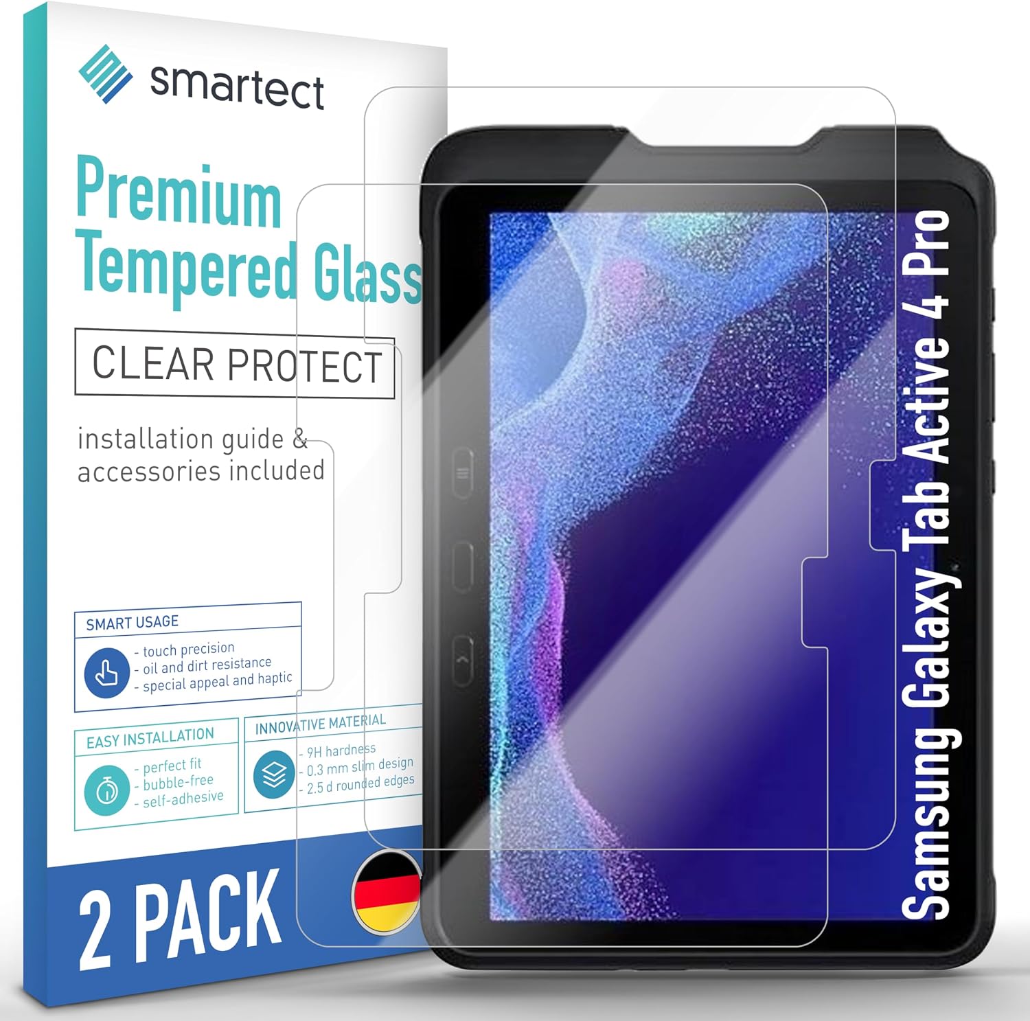 Detalle de smartect Verre Trempé pour Samsung Galaxy Tab Active 4 Pro (2 pièces) — protection HD claire anti-rayures
