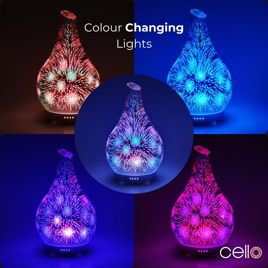 Thumbnail 2 de Cello 3D Firework Ultrasonic Diffuser – oil diffuser, humidifier-style mist and LED lamp