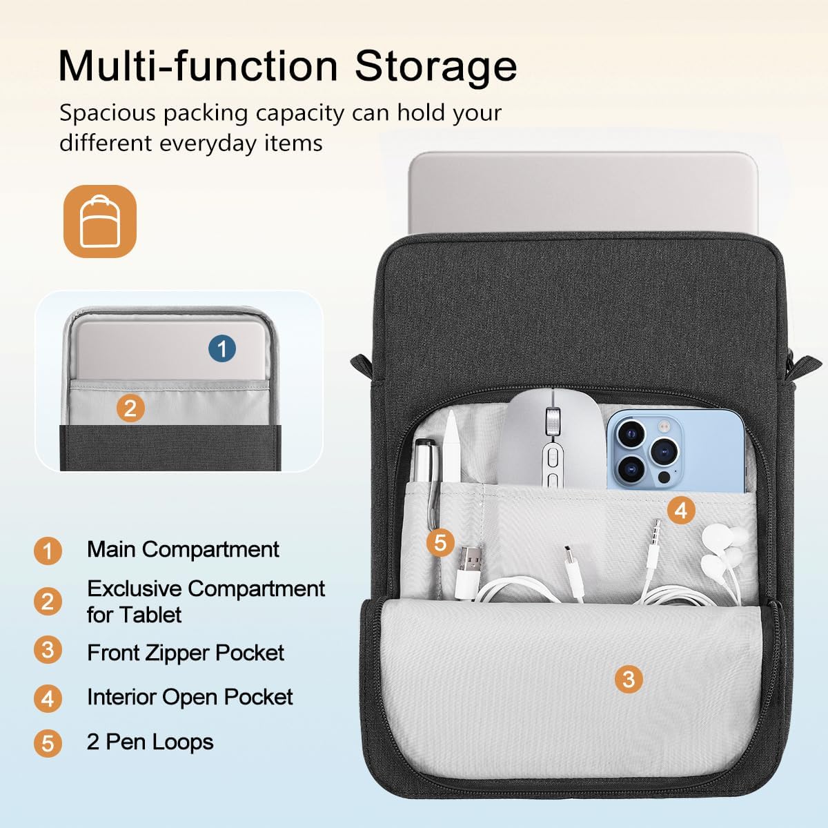 Detalle 2 de TiMOVO Laptop Sleeve Bag for MacBook Neo 13-inch (2026 Model A3404) – Black & Grey