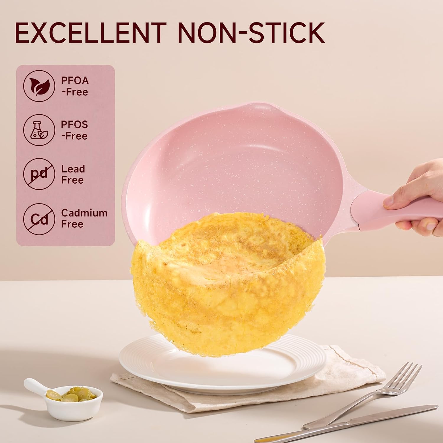Detalle 1 de JEETEE Pink 23pc Nonstick Cookware Set