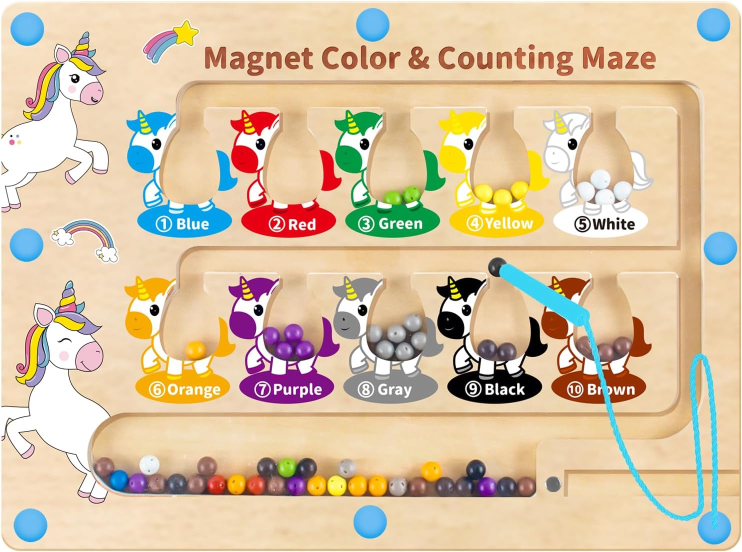 Thumbnail 6 de HONGID Dinosaur Toys Magnetic Color and Number Maze Montessori Learning Board for Ages 2–5