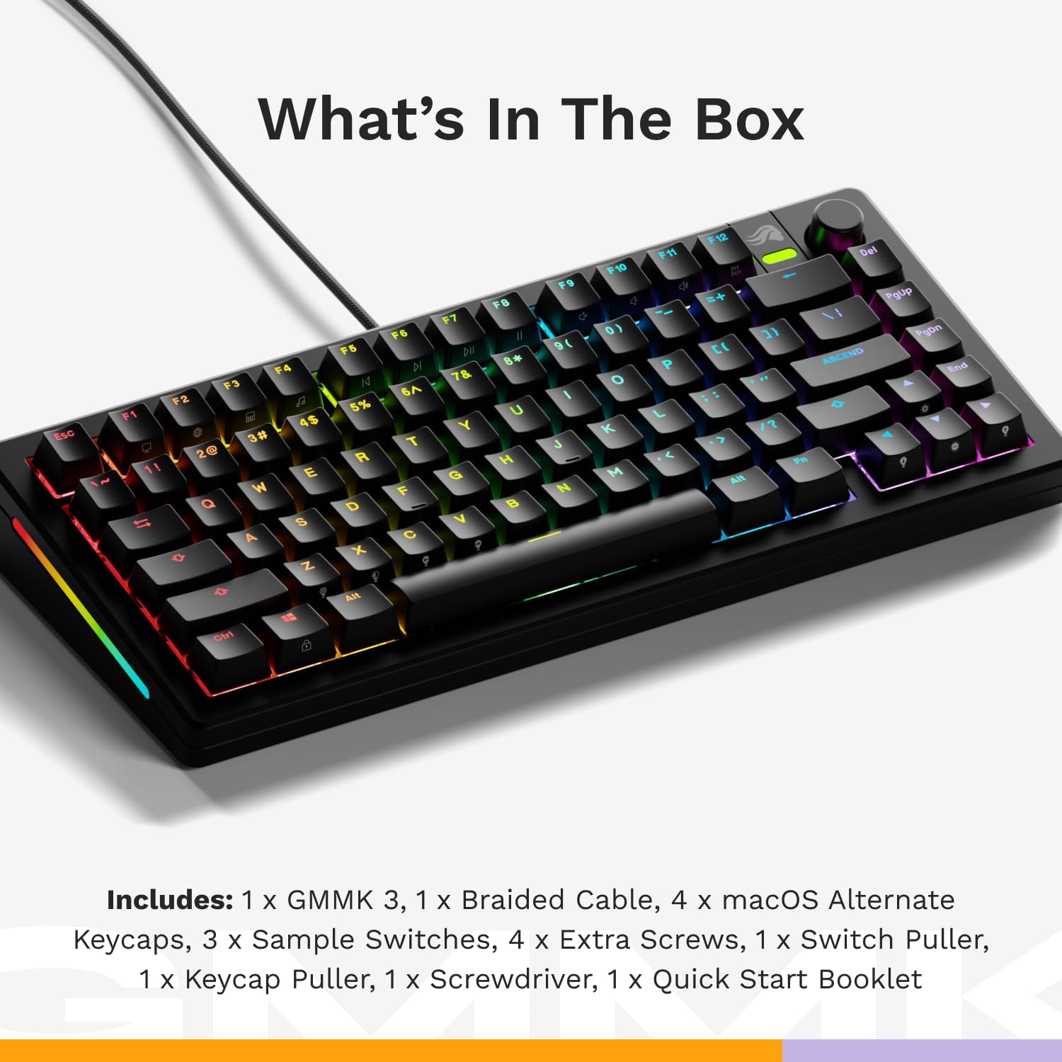 Thumbnail 6 de GLORIOUS GLO-KB-GMMK3-75-PB-FOX-W-BLK-US 75% Prebuilt Mechanical Keyboard