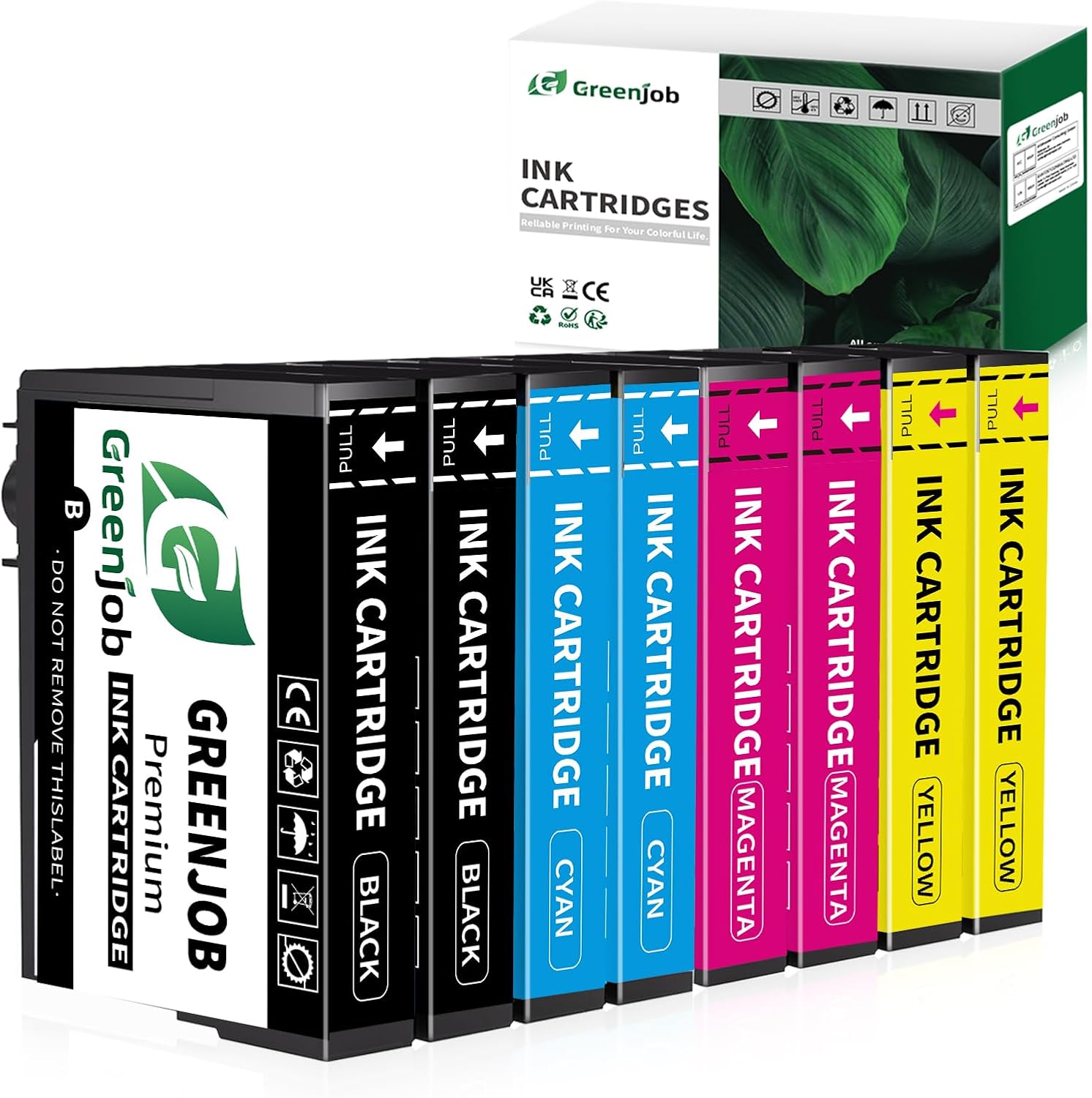 Greenjob Compatible 604XL Ink Cartridge Replacement Multipack (8-Pack) for Epson 604XL