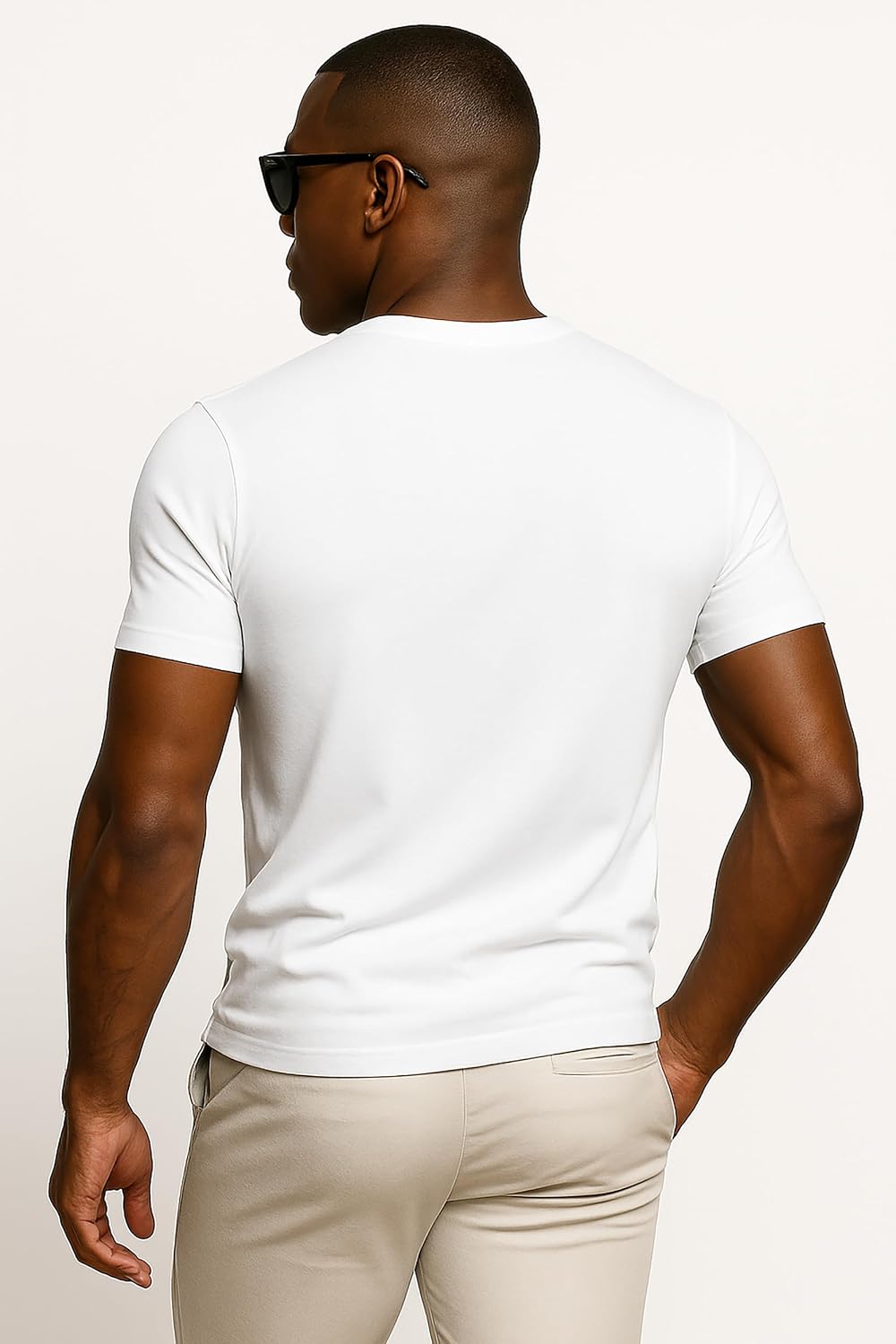 Detalle de Leif Nelson Herren T-Shirt Slim Fit: Basic Kurzarm Rundhals aus 100% Baumwolle
