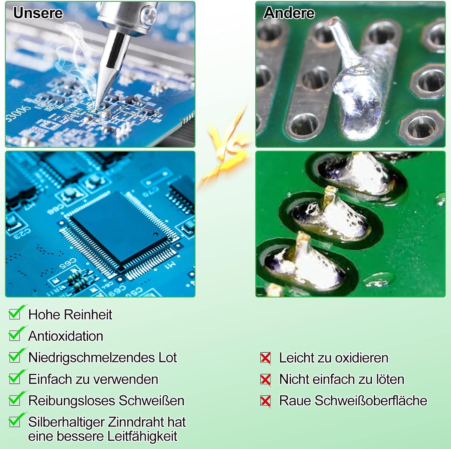 Detalle 2 de Gruiqrd Bleifreier Lötzinn 0,6 mm – Elektronik-Draht, 100 g