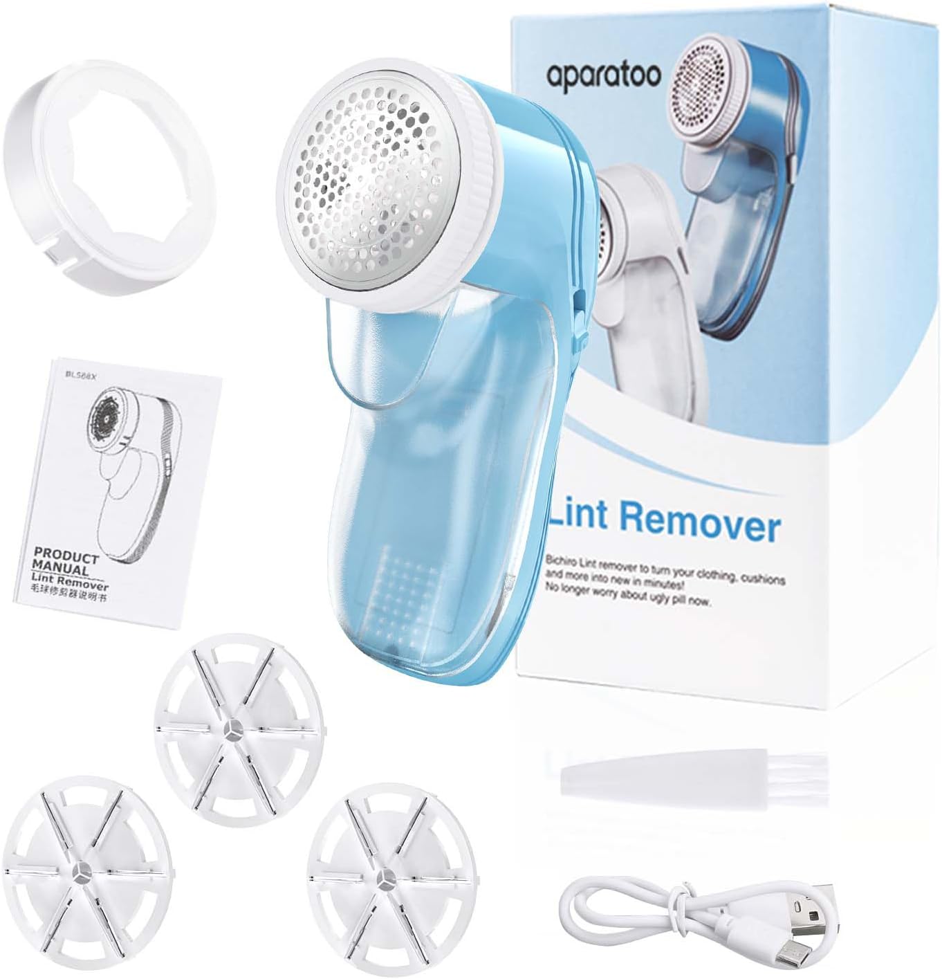 Thumbnail 6 de Tiptop Home Rasoir Anti Bouloche électrique rechargeable à 3 lames remplaçables