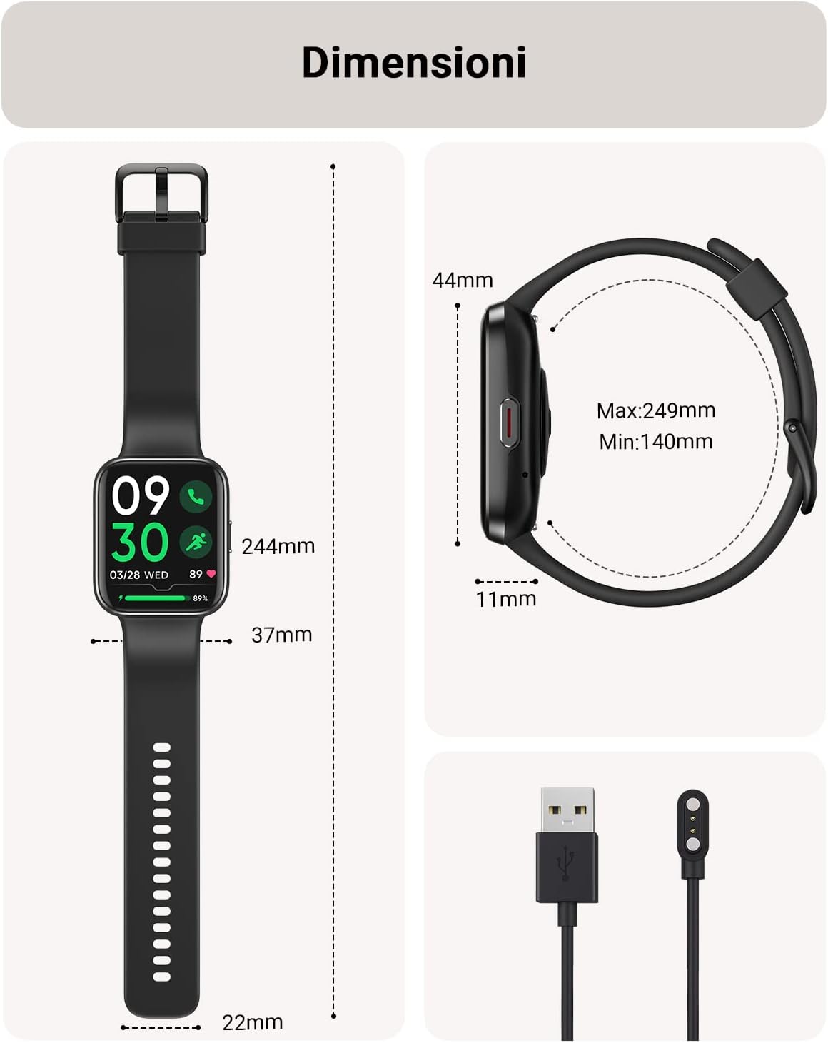 Thumbnail 6 de Tensky Smartwatch Uomo 1,85” con Alexa integrata, chiamate Bluetooth e monitoraggio SpO2