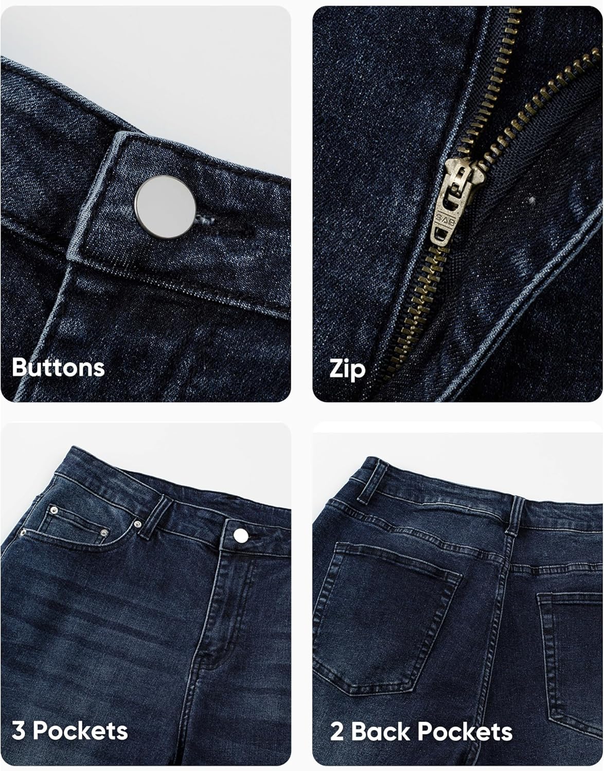 Thumbnail 4 de JMIERR Mens Baggy Jeans Stretch Casual Loose Fit Denim Pants