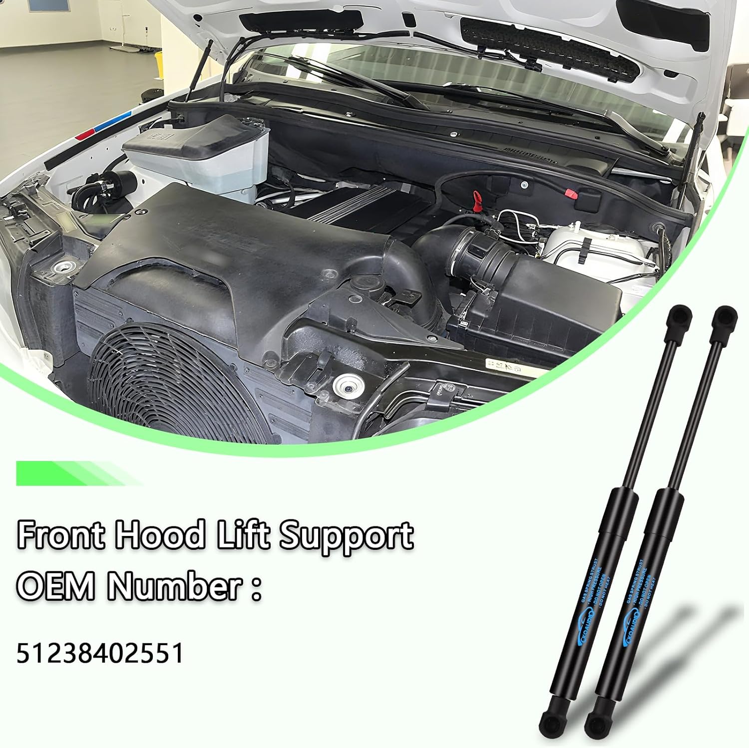 Thumbnail 2 de Koaudb 2X Front Bonnet Gas Struts for BMW X5 E53 (2000–2006) – Replacement Hood Lift Supports