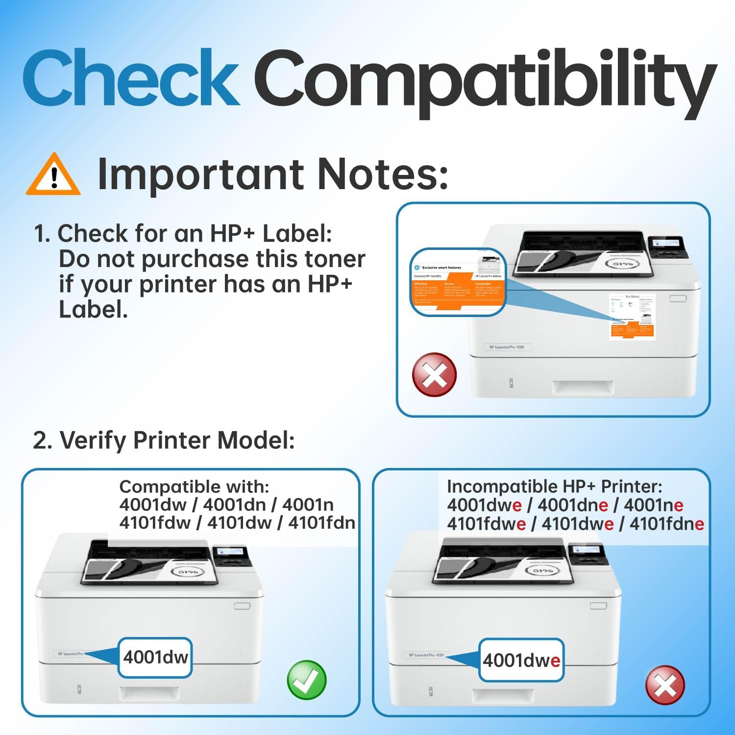 Thumbnail 1 de GoToners 148A W1480A Black Toner Cartridges, 2-Pack with Chip