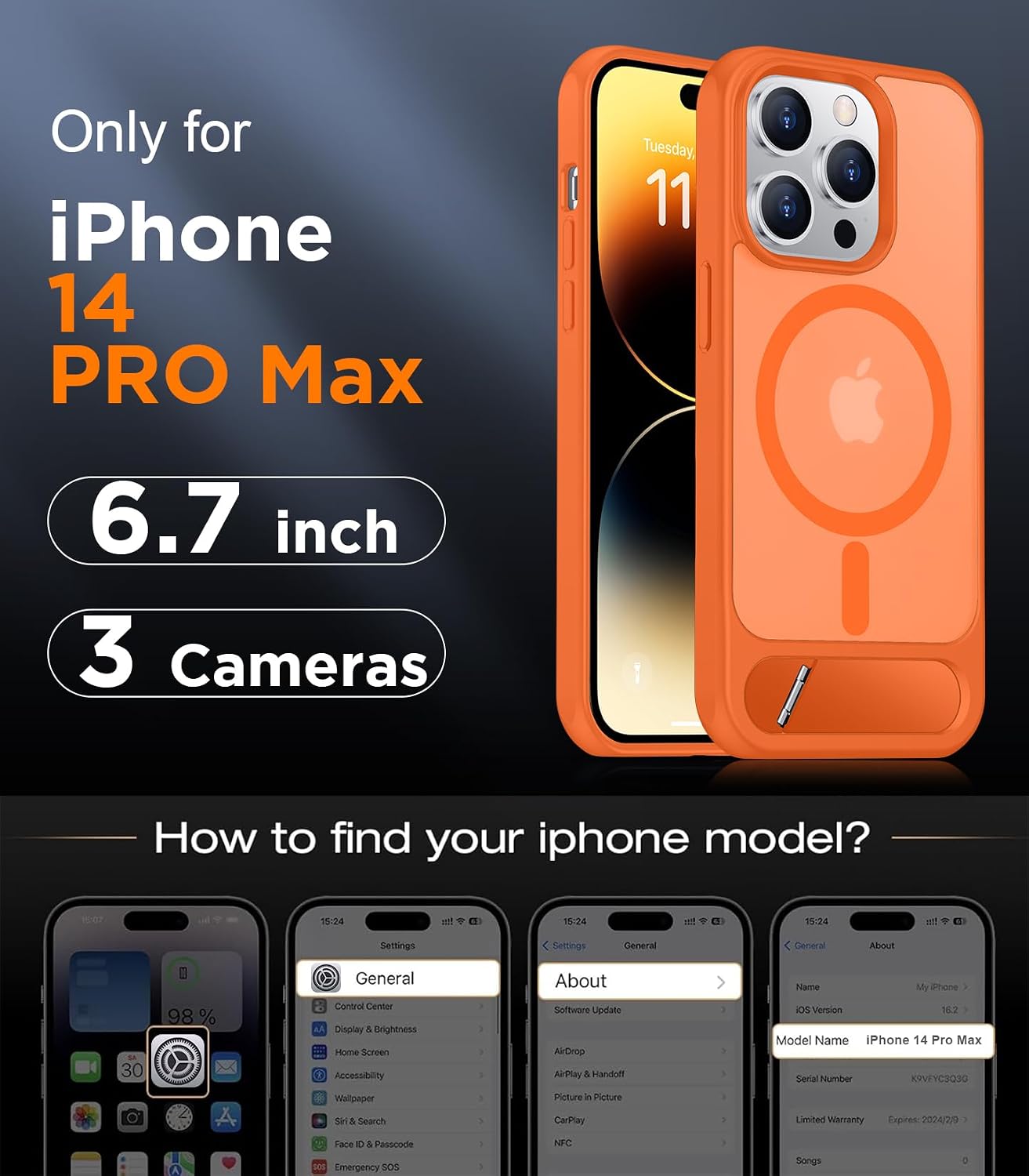 Detalle 2 de Temdan iPhone 14 Pro Max Magnetic Case 6.7"