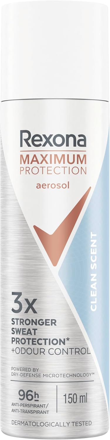 Detalle 2 de Rexona Maximum Protection Déodorant Spray Anti-Transpirant Clean Scent 2x150 ml — 96 h de protection