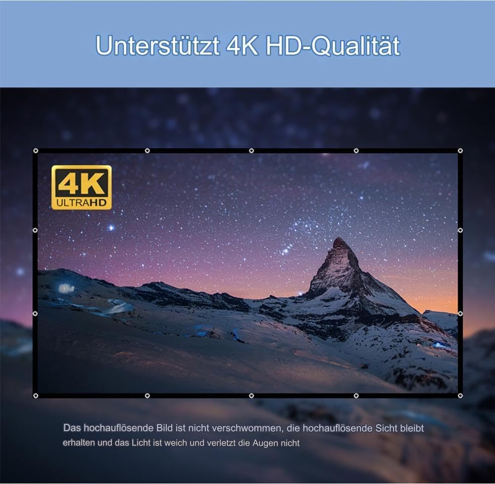 Thumbnail 6 de Leinwand Beamer – Verdickte, Anti-Falten, tragbare 16:9-HD Projektorleinwand