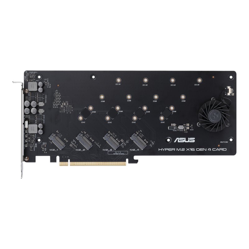 Detalle 2 de ASUS Hyper M.2 x16 Gen 4 PCIe 4.0/3.0: tarjetas NVMe RAID para AMD e Intel