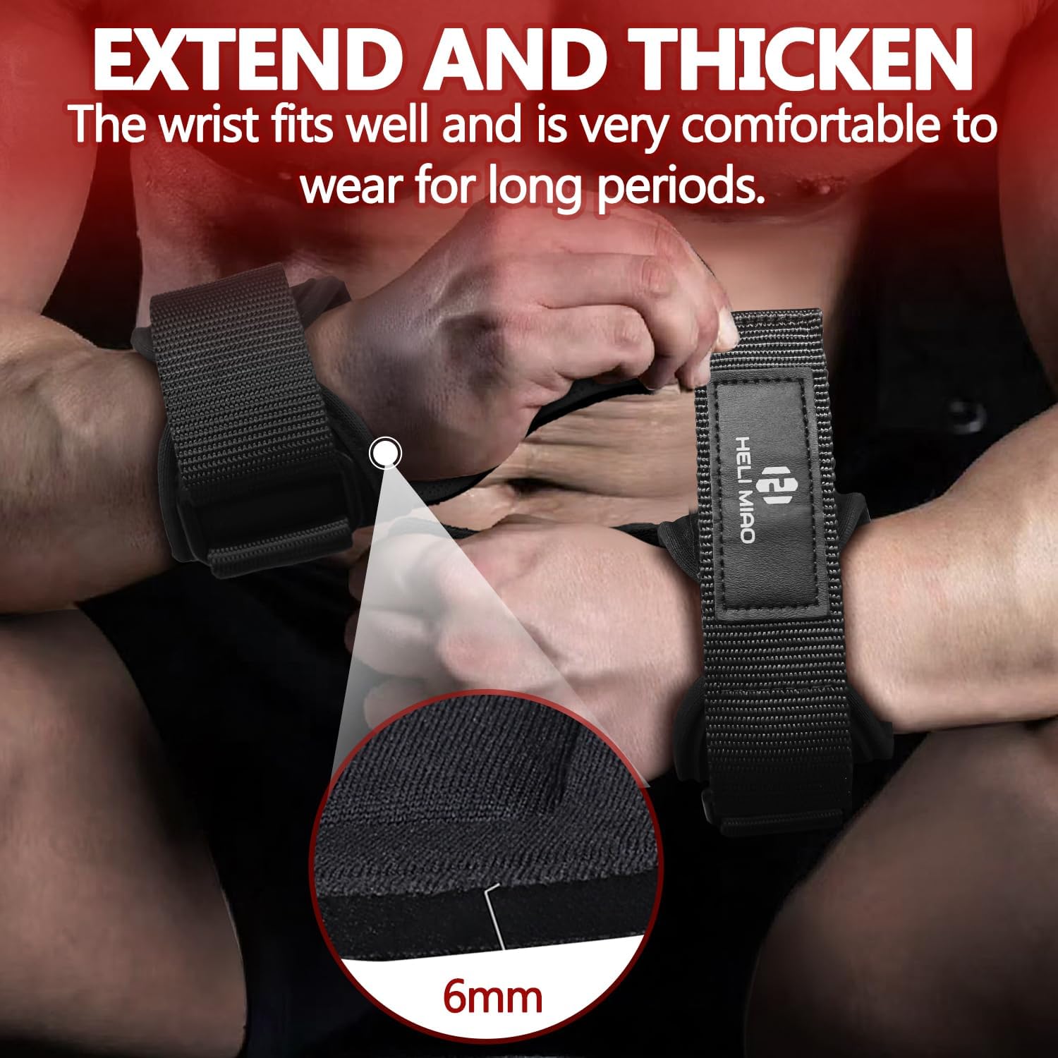 Thumbnail 4 de Power Lifting Straps leather lifting wrist straps for powerlifting, bodybuilding and CrossFit