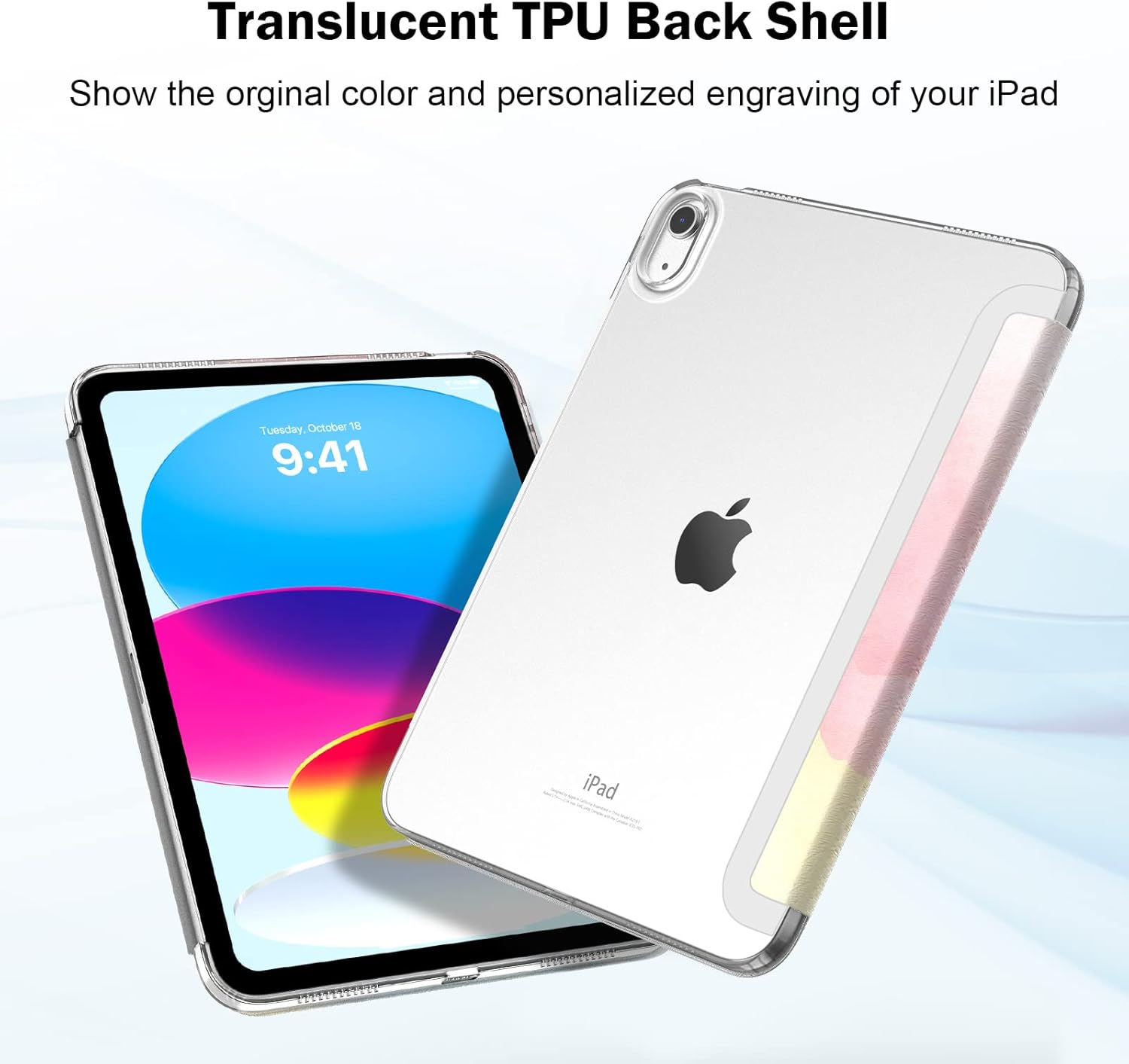 Thumbnail 3 de TiMOVO Case for iPad (A16) 11th Gen / 10th Gen 10.9in – Rainbow, Frosted Back