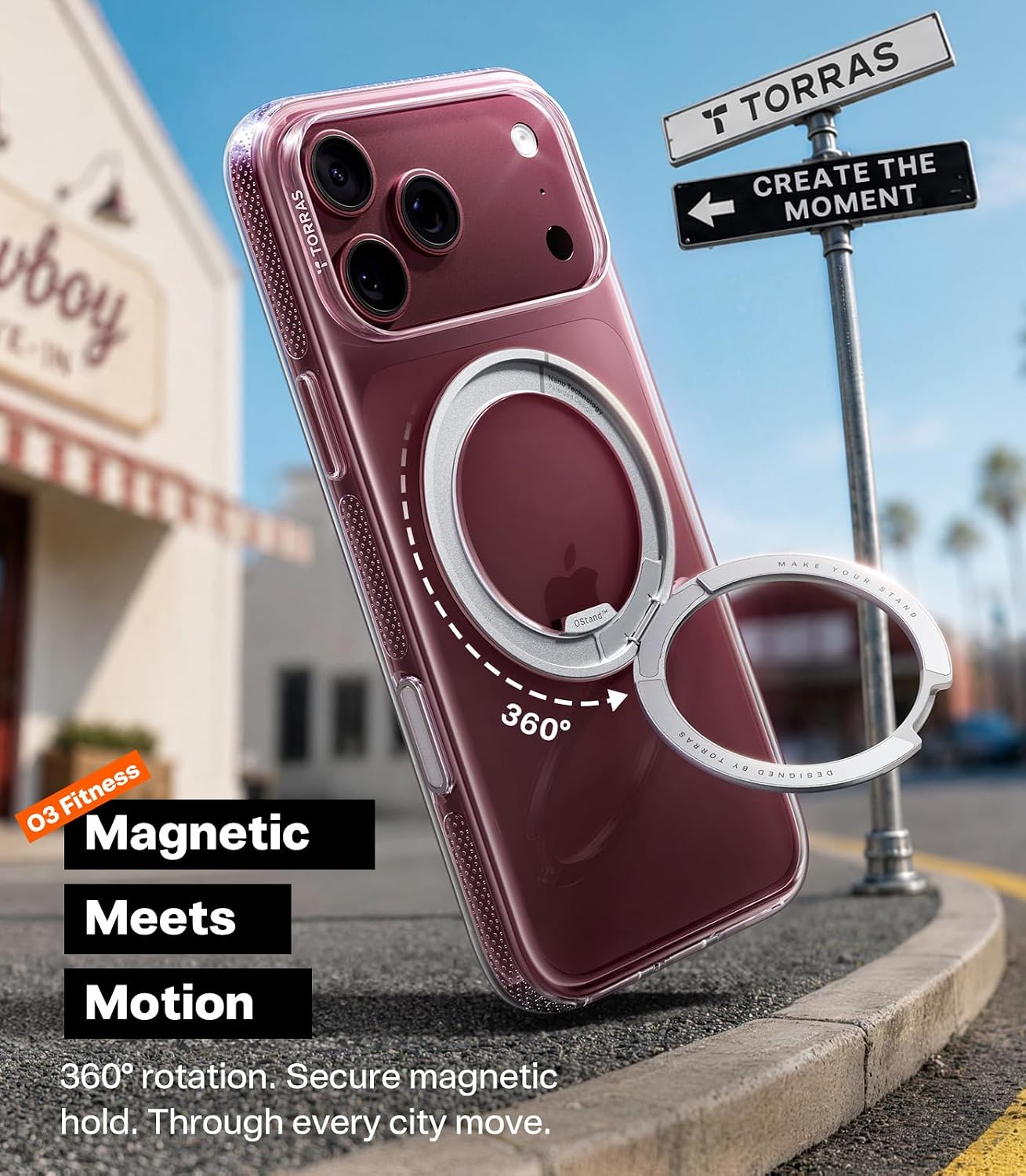 Thumbnail 1 de TORRAS O3 Fitness 360 Magnetic Stand Case for iPhone 18 Pro, Clear