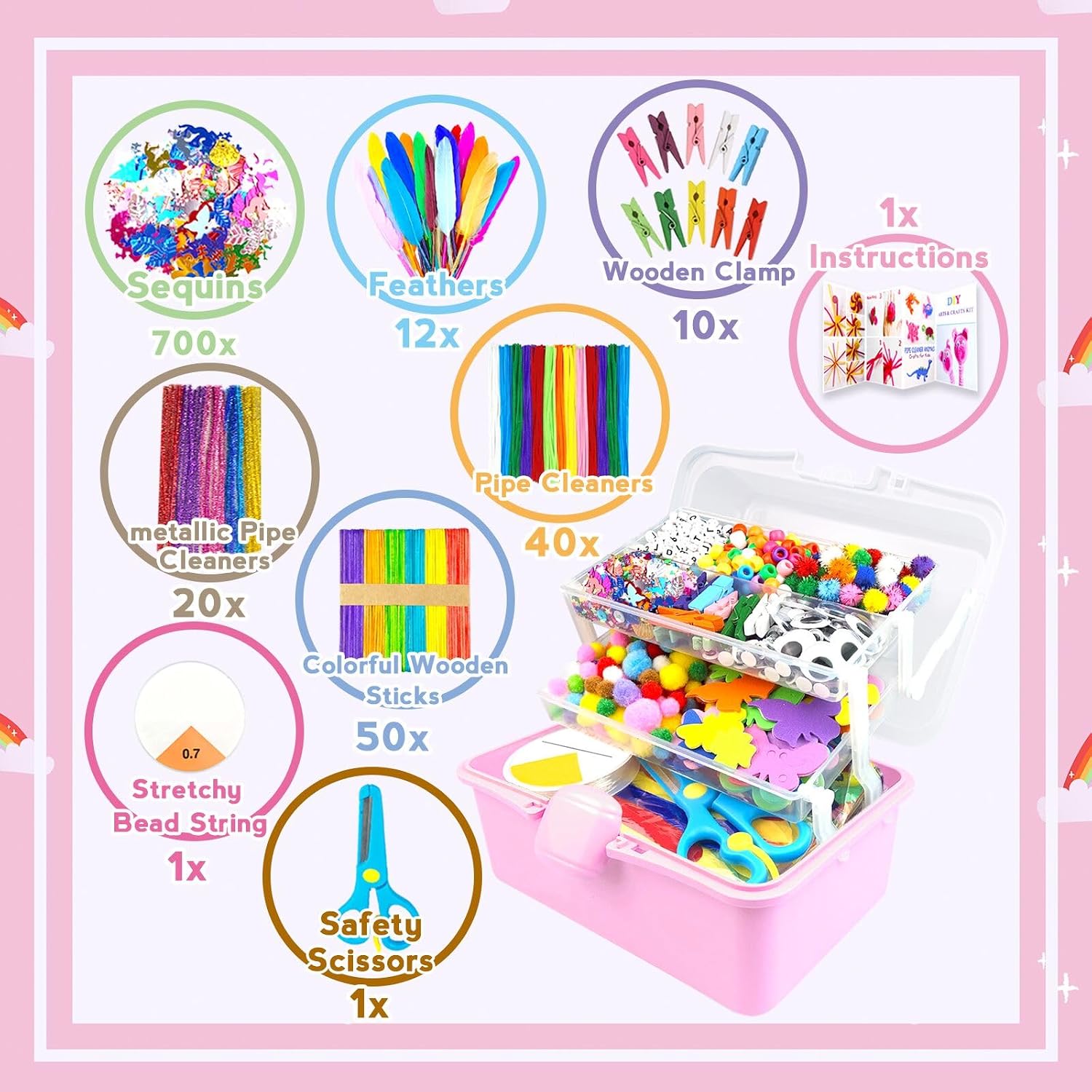 Thumbnail 2 de ZEIZHUBN Arts and Crafts Supplies Kit for Kids: All-in-One Craft Box