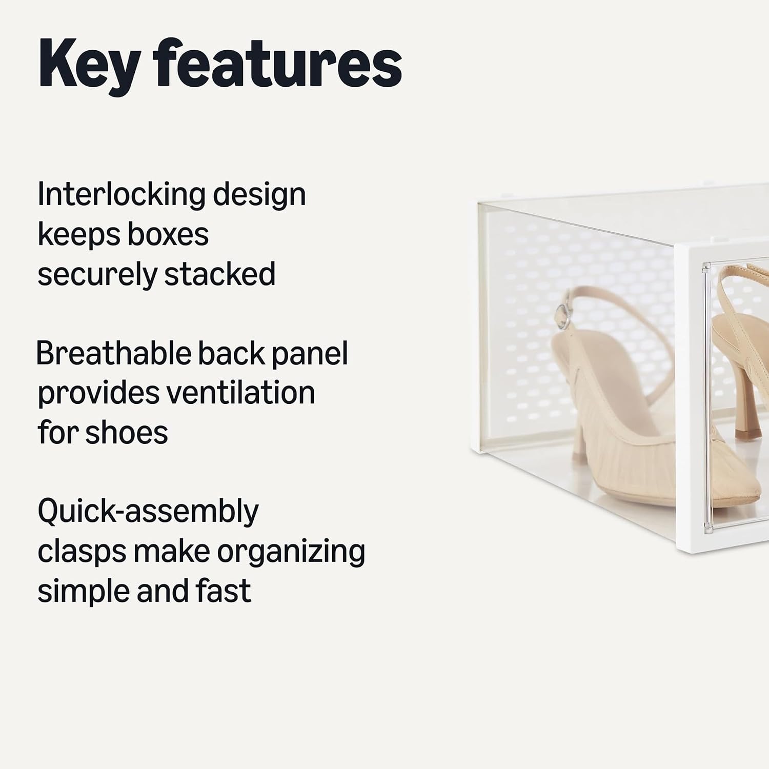 Detalle 2 de Amazon Basics pudełka na buty, 12 szt., duże, przezroczyste i składane