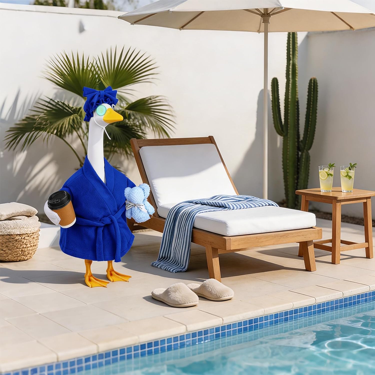 Thumbnail 6 de Celltestria CELL-US-ST1064M1P1 23-Inch Porch Goose Costume, Blue Bathrobe
