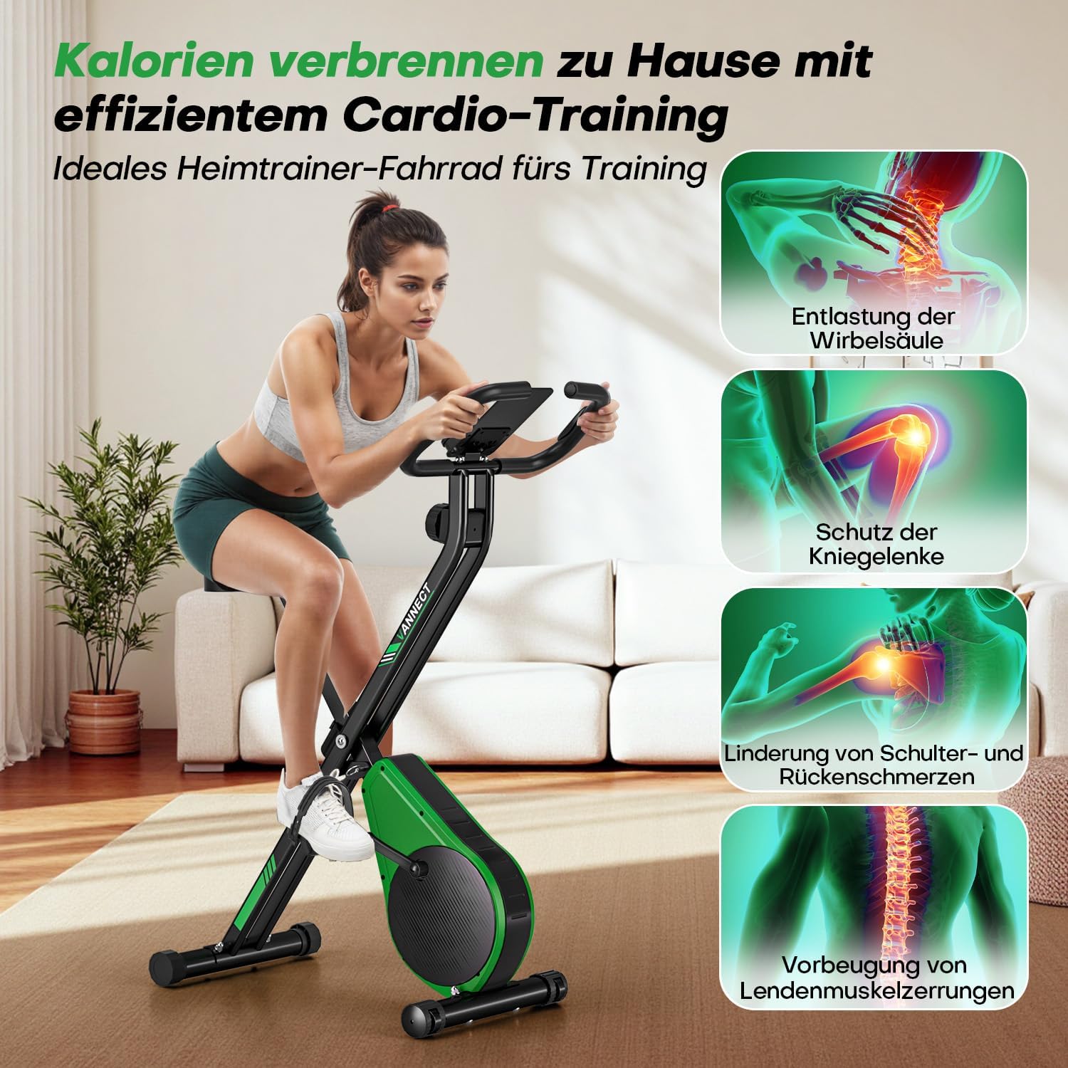 Thumbnail 3 de VANNECT Heimtrainer Fahrrad Klappbar mit 16 Stufen Magnetwiderstand