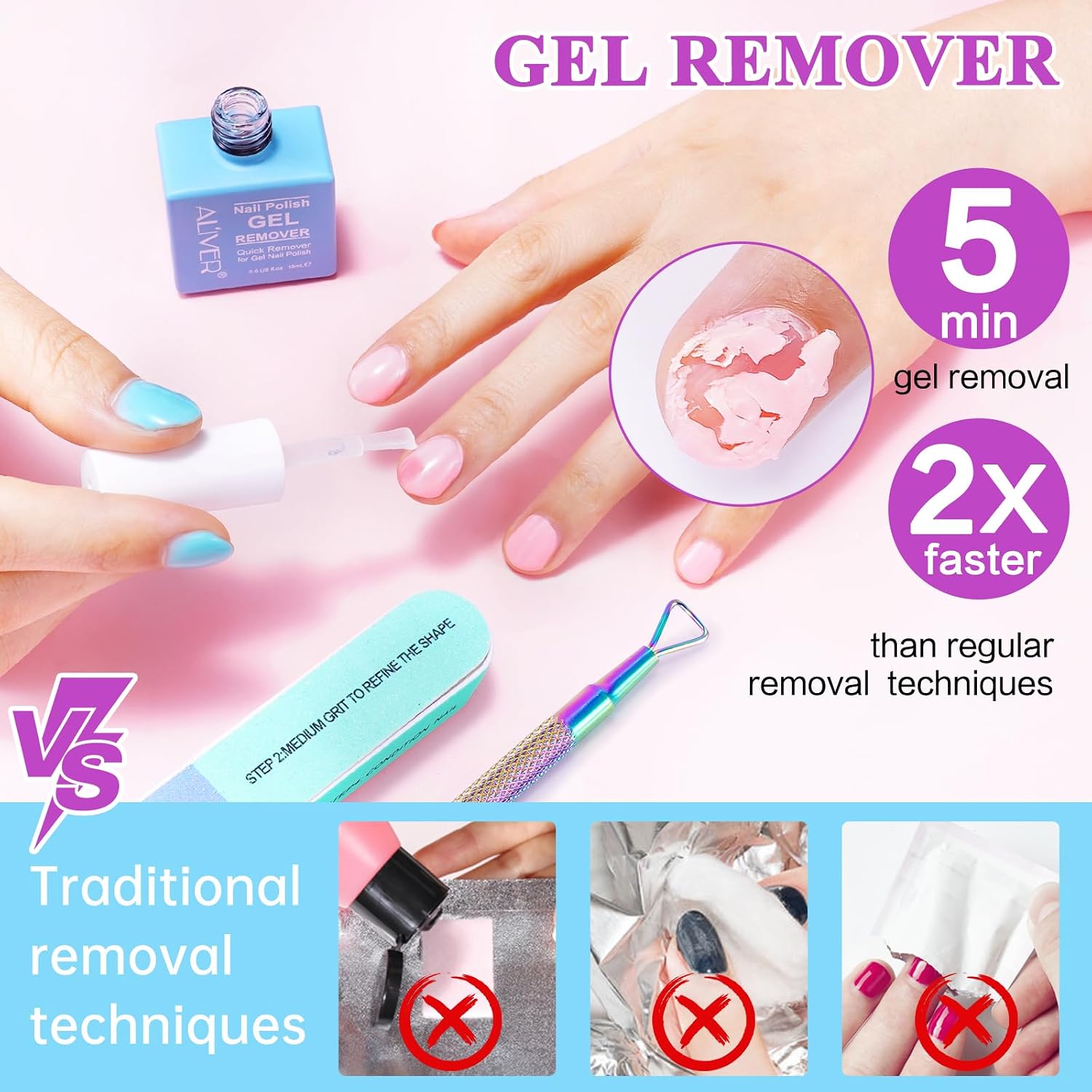 Detalle 2 de Remover Semipermanente Unghie rimuove in 5 minuti