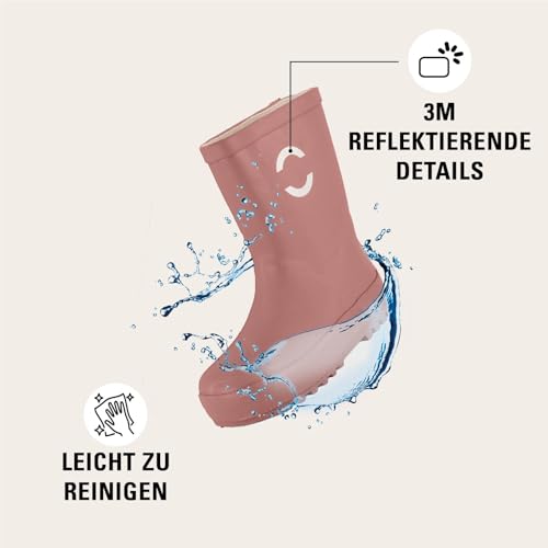 Detalle de Mikk-line Gummistiefel Kinder 33 Burlwood – Wasserdichte, gefütterte Regenstiefel