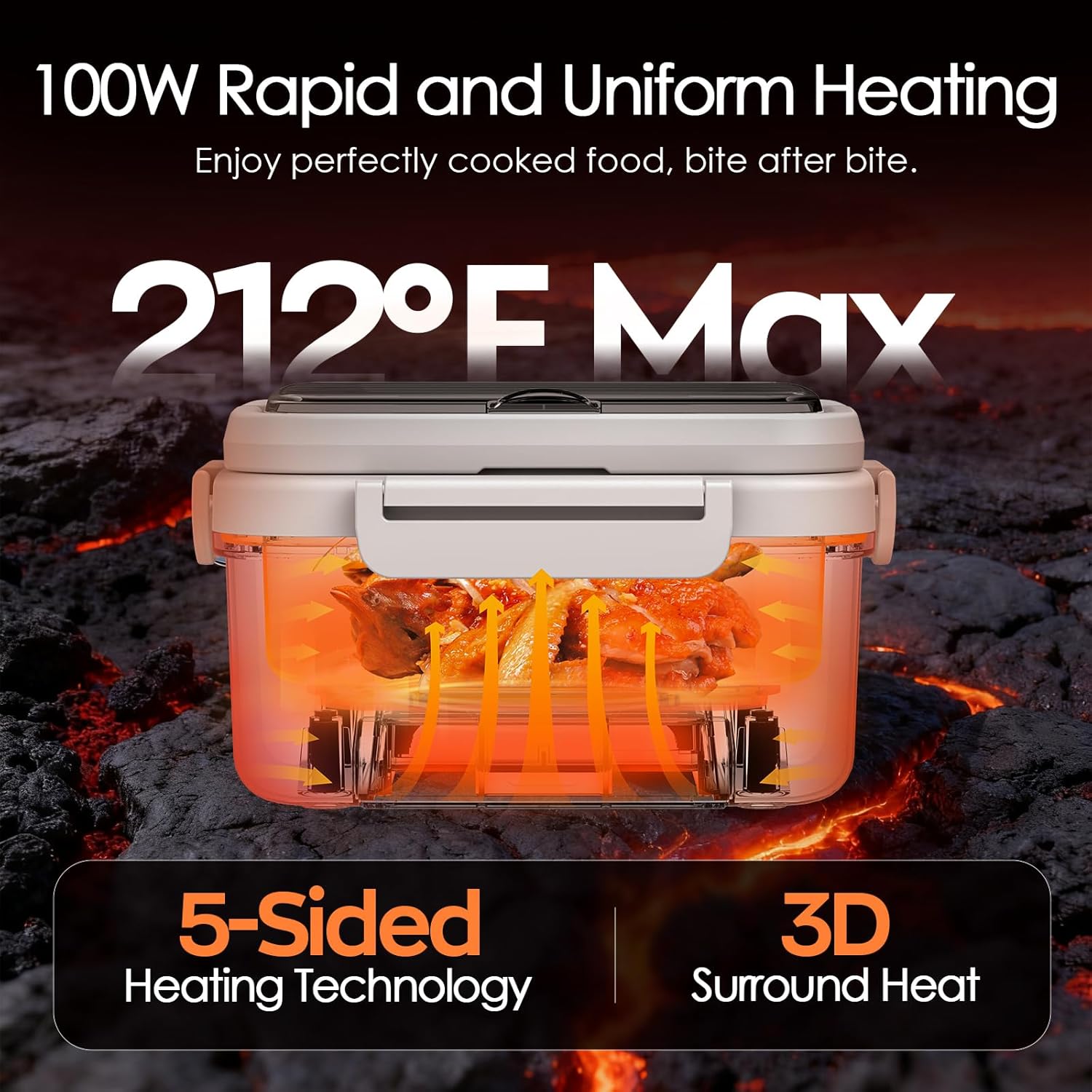 Thumbnail 2 de Odopok Cordless Electric Lunch Box: 6.3 Cup, 100W Self-Heating with 20000mAh Battery