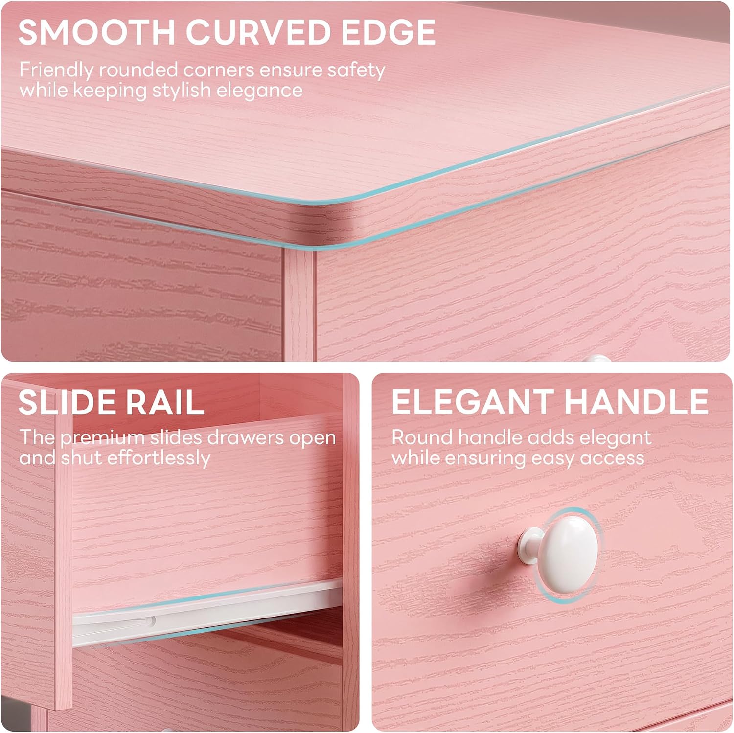 Detalle 2 de LIKIMIO Nightstand Pink