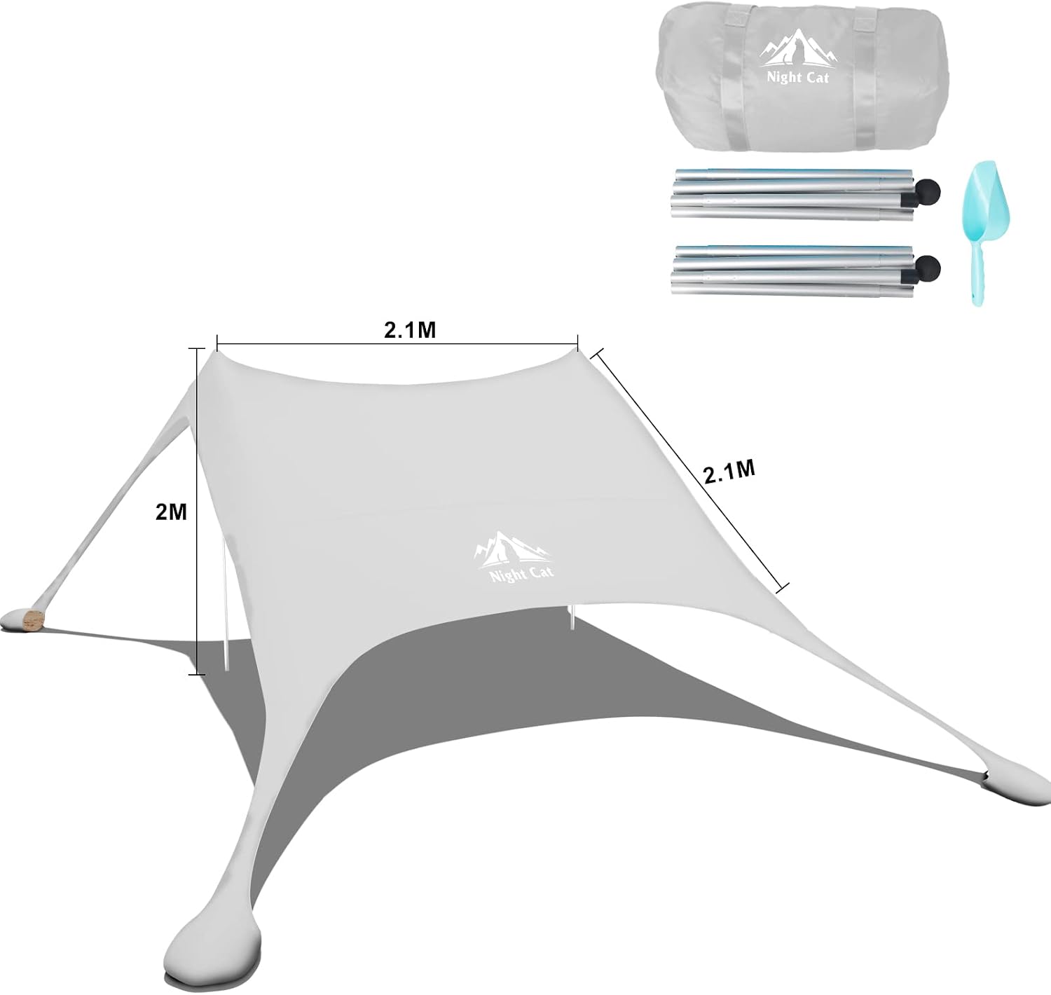 Detalle de Night Cat Strandzelt Lycra Schatten Zelt – UV-Schutz UPF 50+ am Strand