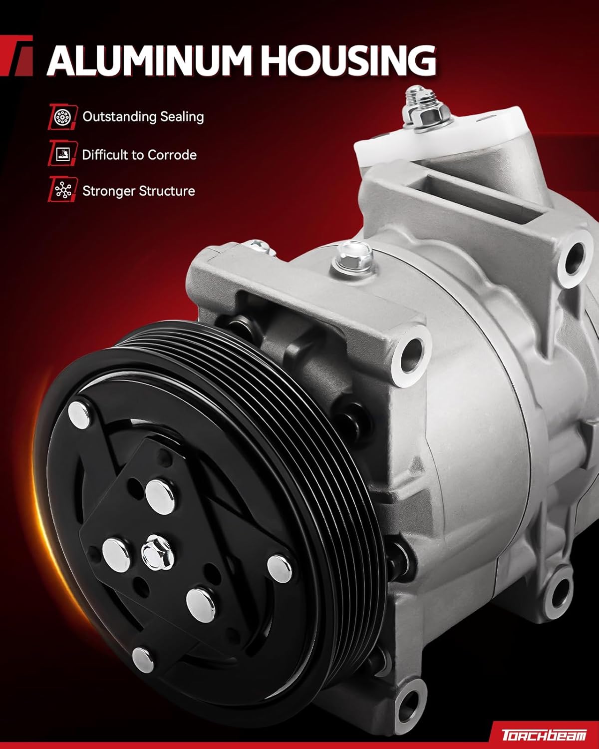 Detalle 2 de Torchbeam AC Compressor with Clutch Fit for Ford Explorer 2013-2019 (OE 648337, 198358)