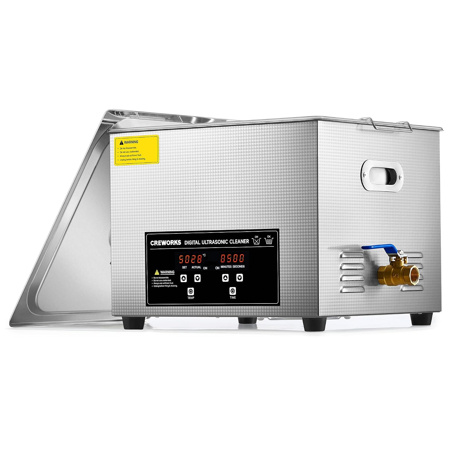 Detalle de CREWORKS 15L Digital Ultrasonic Cleaner, 4-Gallon, 360W with Heater and Timer