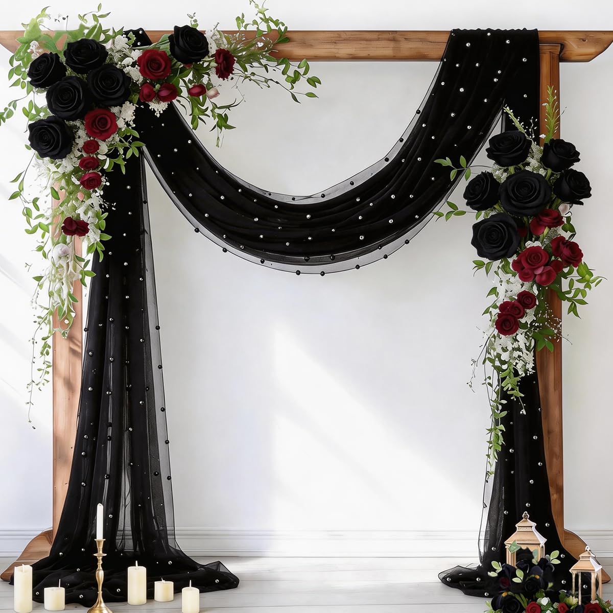 Thumbnail 5 de Socomi Pearl Tulle Table Runner Gauze (Ivory White) 29" x 120" for Easter, Weddings & Parties