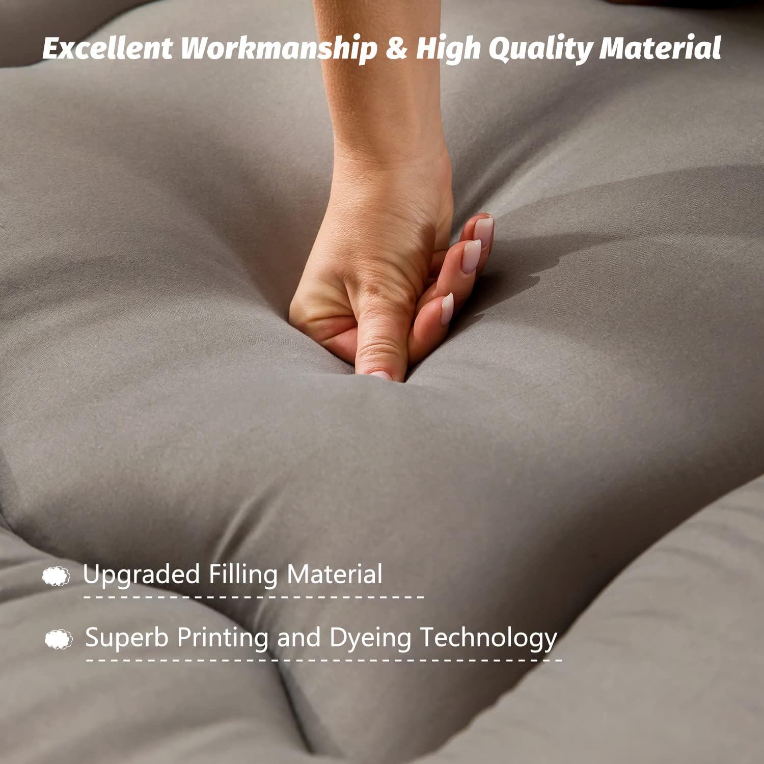 Thumbnail 4 de MAXYOYO Japanese Floor Mattress Futon Mattress (4" Thick, Full Size) – Charcoal Grey