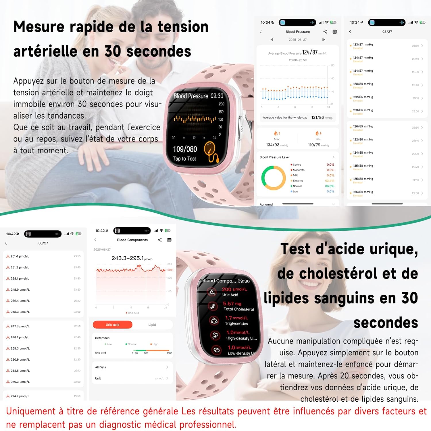 Thumbnail 2 de YYKY Montre Connectée Femme ECG+HRV/IMC — Santé au poignet, 1,72'' et appels Bluetooth