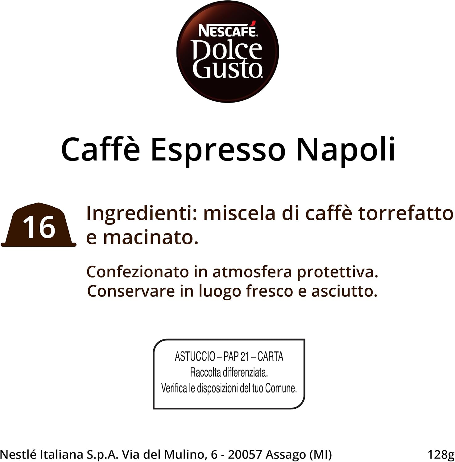 Detalle de NESCAFÉ Dolce Gusto Espresso Napoli Caffè – 96 capsule compatibili, gusto intenso in stile italiano
