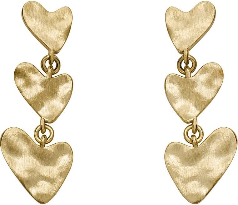 Thumbnail 2 de Skagen Anja Hearts SKJ5011710 orecchini da donna in ottone dorato con chiusura a perno