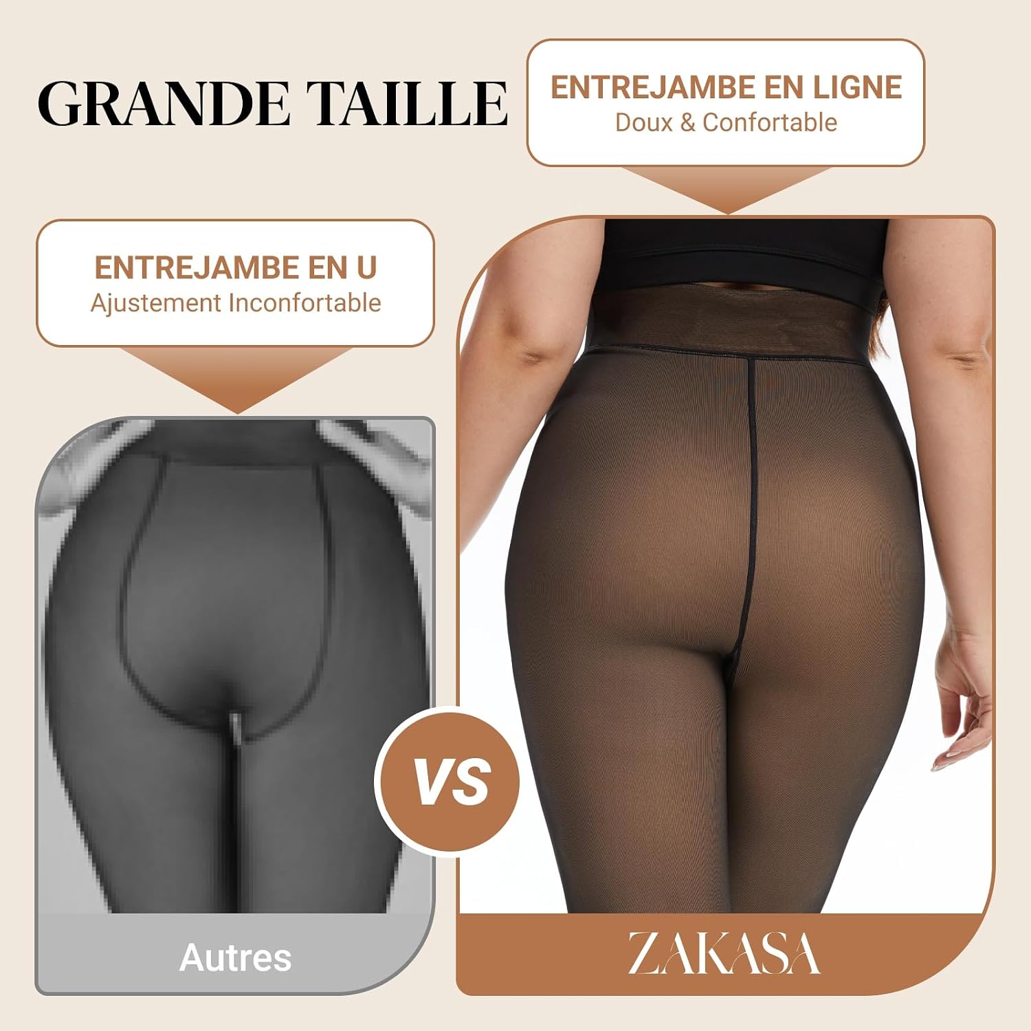 Detalle 2 de ZAKASA Collant Polaire 220G Grande Taille