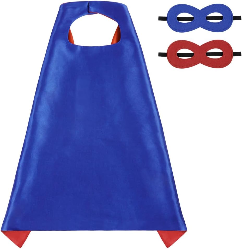 Detalle de AUYAO 5040656 superheldenkostuum voor kinderen met omkeerbare cape en masker