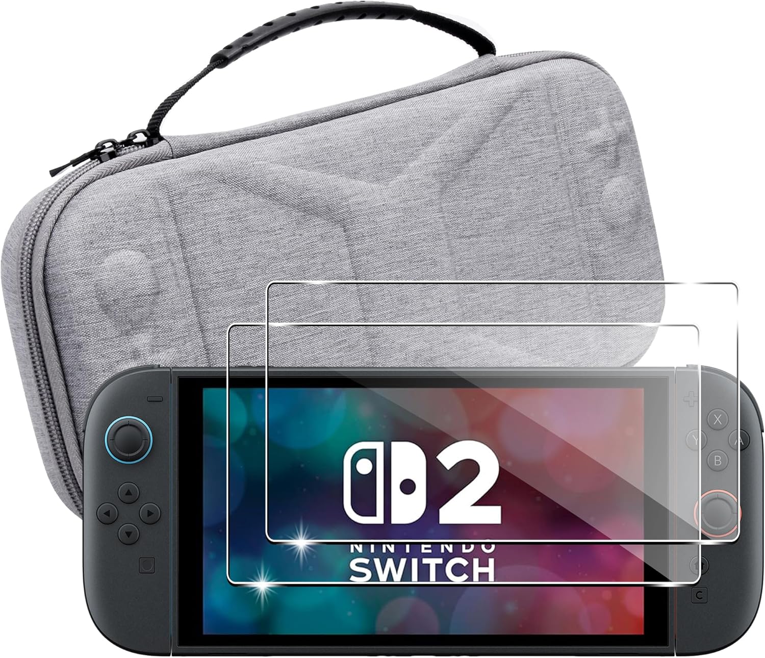 Detalle de Lemxiee Tasche für Nintendo Switch 2 – harte Tragetasche mit Schutzfolien (2 Stück)