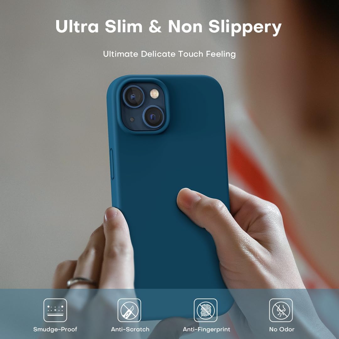 Detalle 2 de TOCOL iPhone 13 silicone case 6.1-inch — midnight blue