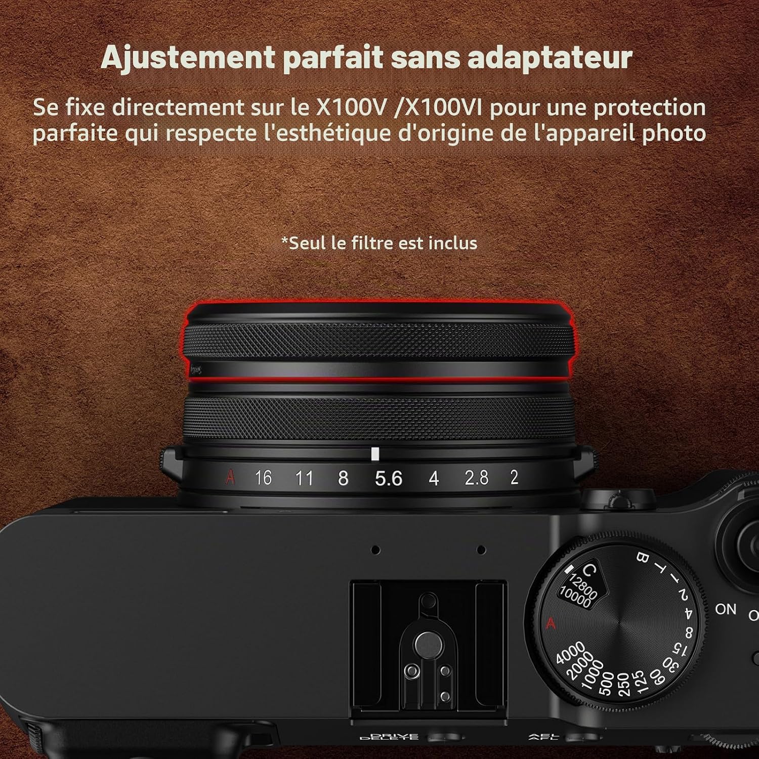 Detalle 2 de SmallRig 5852 Filtre UV pour Fujifilm X100VI / X100V (noir) – verre optique, transmission 99%