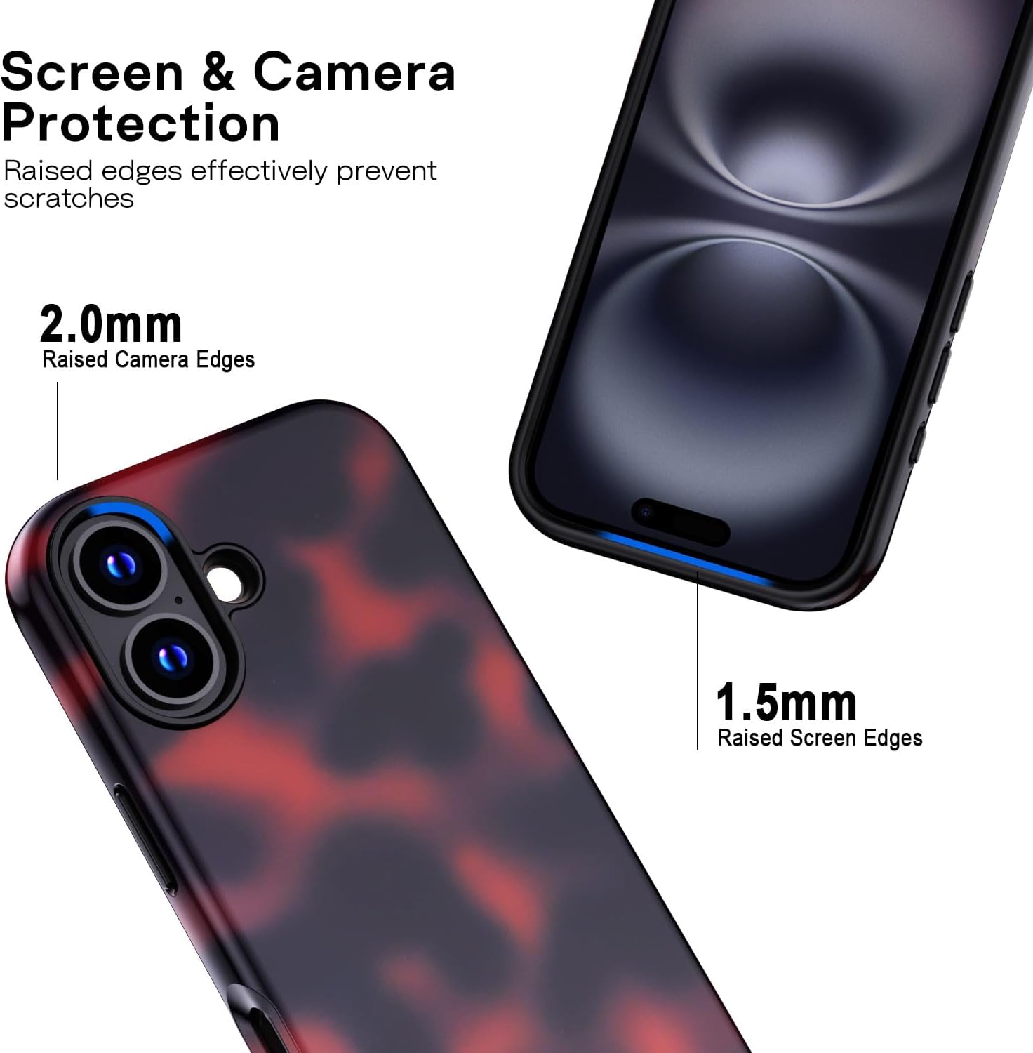Thumbnail 4 de XTCASE Coque Leopard pour iPhone 16 – Étui 2-en-1 (TPU + PVC) avec protection renforcée