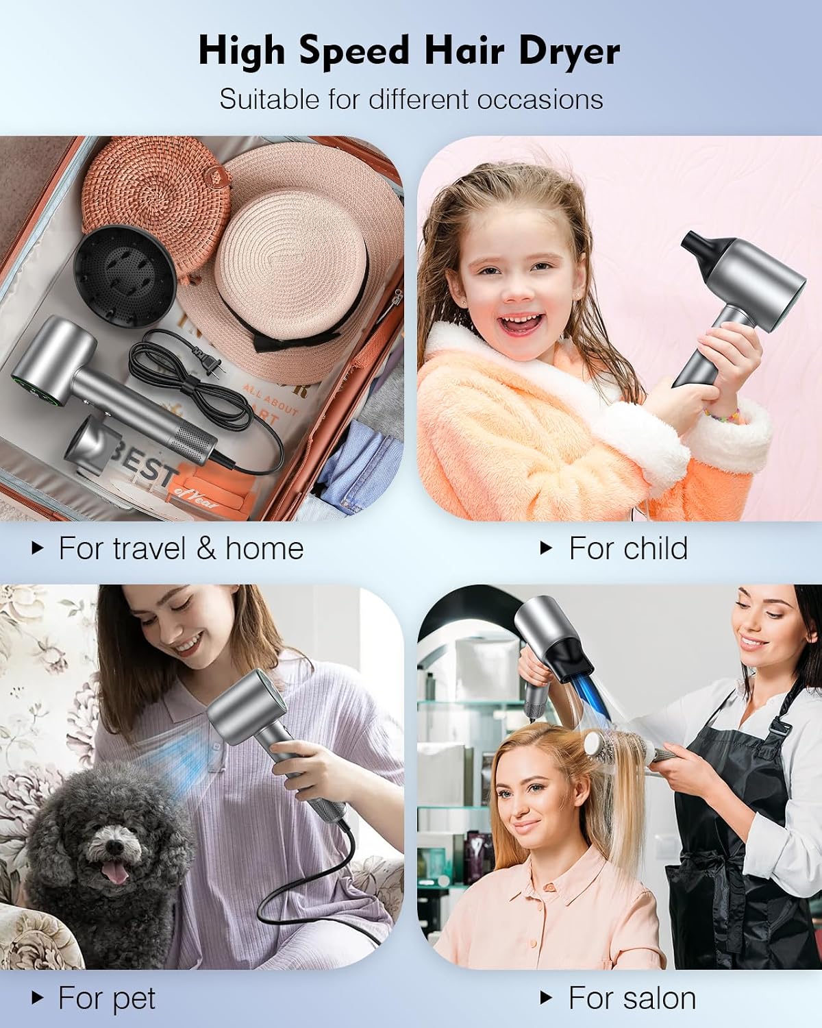 Thumbnail 6 de Föhn Hochgeschwindigkeits 160.000 U/min, leise, mit Diffusor 💇♀