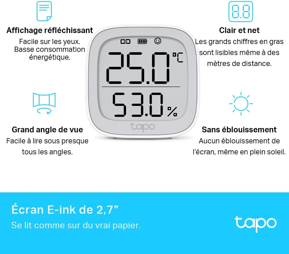 Thumbnail 4 de Tapo Moniteur de température et d'humidité T315 avec écran E-Ink 2,7'' – verdict d'achat