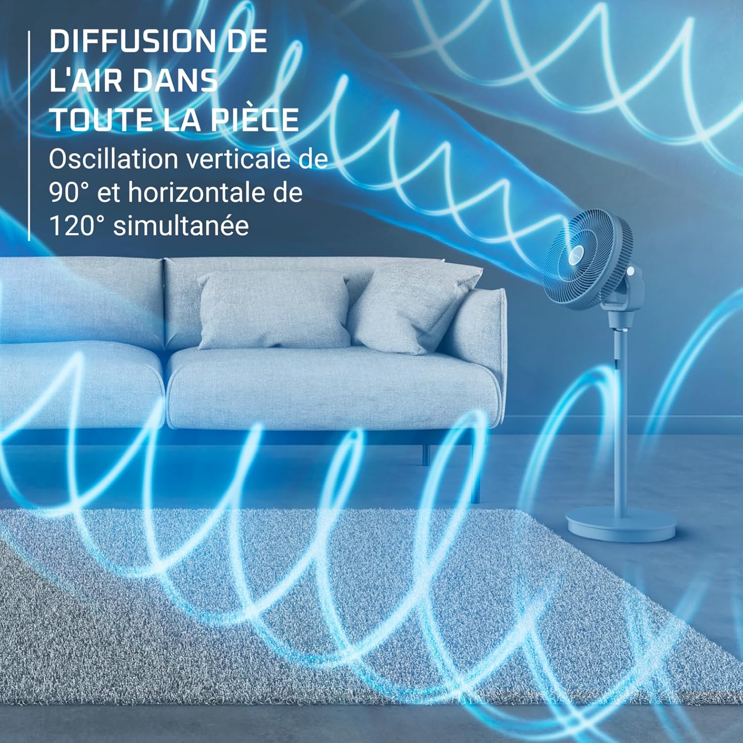 Detalle 2 de Rowenta Turbo Silence Compact 3D Multiflow — ventilateur sur pied silencieux et polyvalent