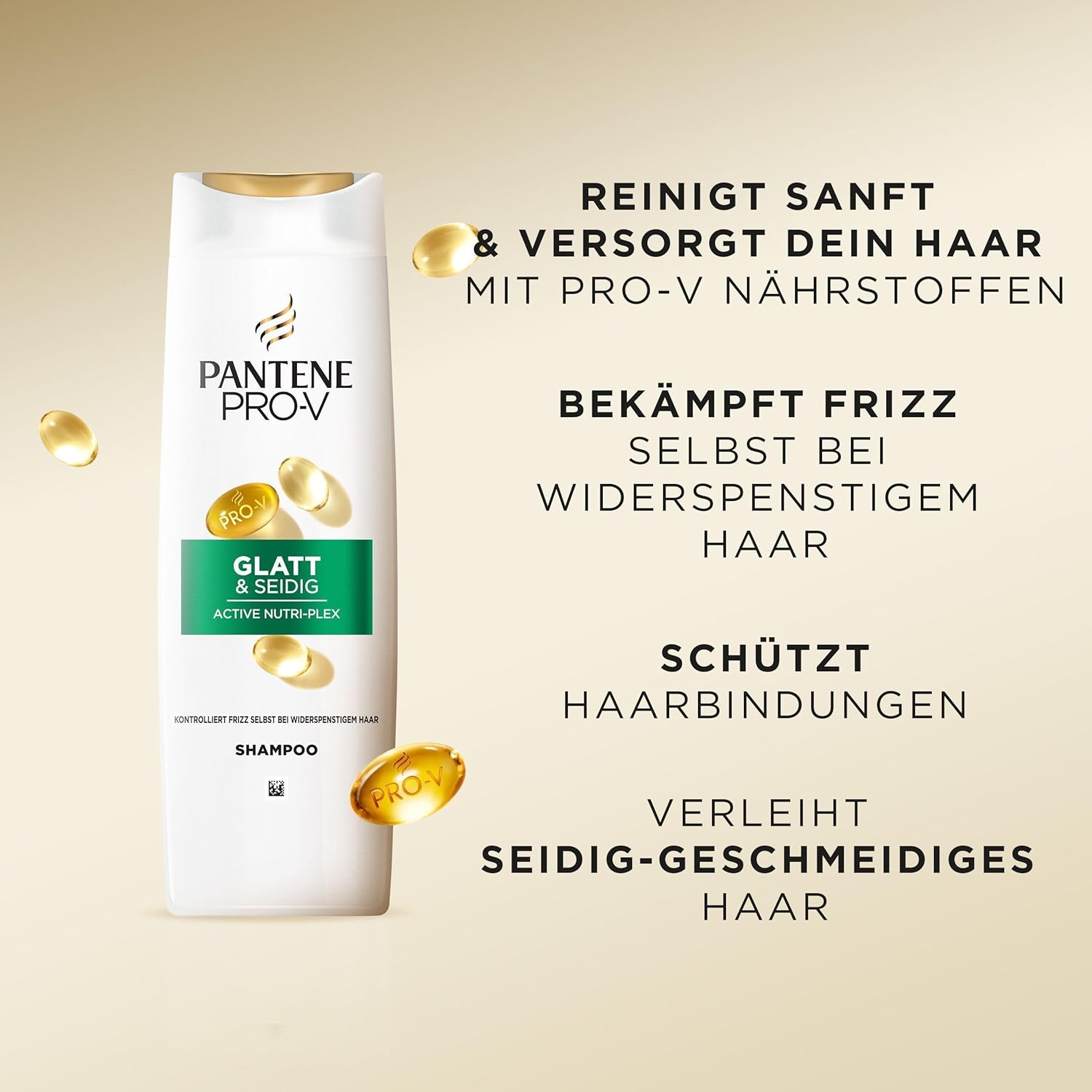Thumbnail 3 de Pantene Pro-V Glatt & Seidig Shampoo 1000ml – Pumpspender, silikonfrei, mit Active Nutri-Plex-Technologie