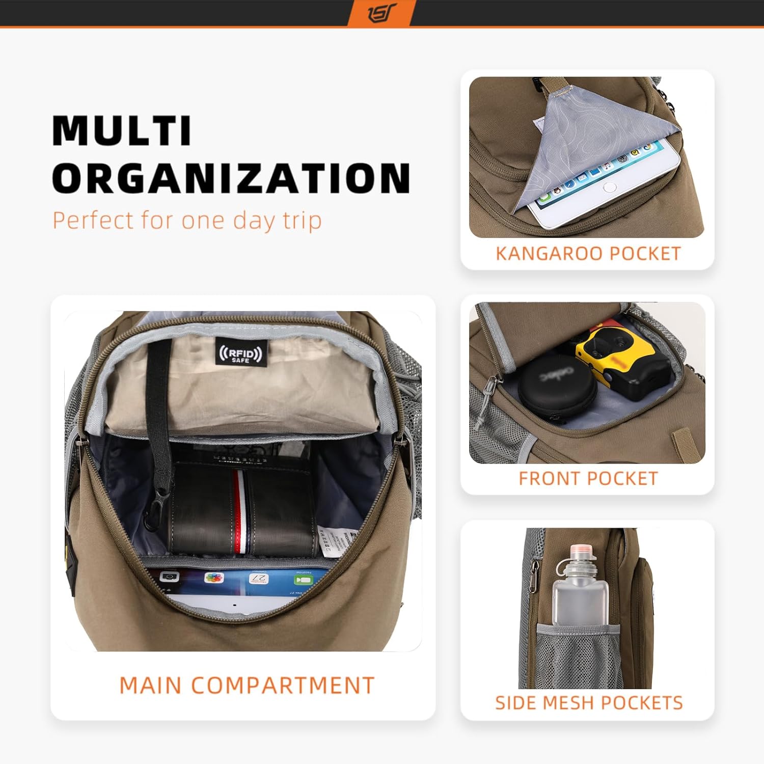 Thumbnail 1 de SKYSPER Sling Bag RFID crossbody daypack