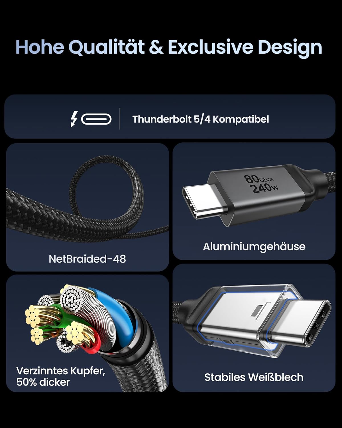 Thumbnail 4 de Silkland USB4 V2.0 Kabel Thunderbolt 5 1M